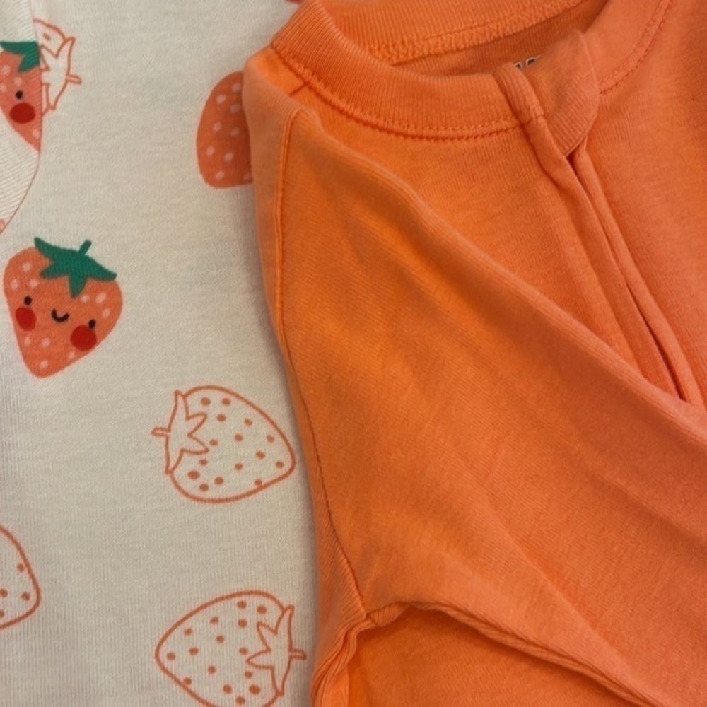 Coral strawberry sleeper set 100% cotton-211 - Picture 3 of 5